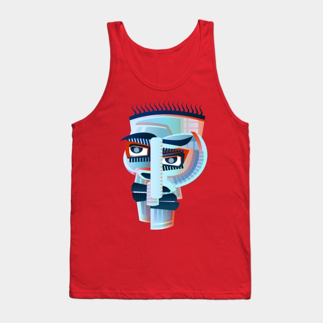 Face Abstract Art Tank Top by KVKStudios2